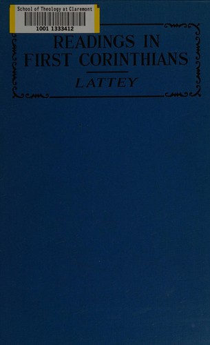 Cover for Readings in First Corinthians