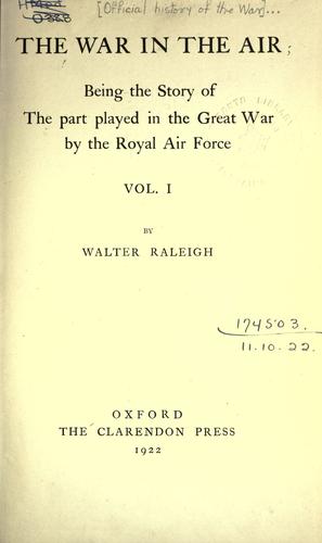 Cover for The war in the air