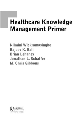 Cover for Healthcare knowledge management primer