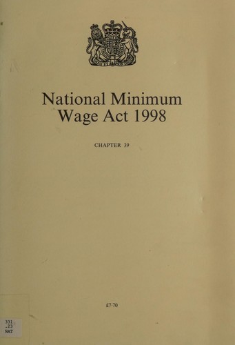 Cover for National Minimum Wage Act, 1998 (Public General Acts - Elizabeth II)
