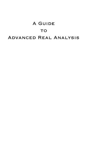 Cover for A guide to advanced real analysis