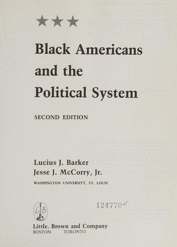Cover for Black Americans and the political system