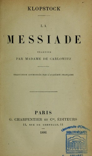 Cover for Le Messiade