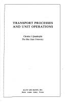 Cover for Transport processes and unit operations