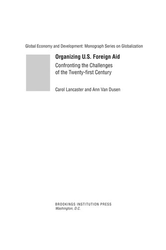 Cover for Organizing U. S. foreign aid