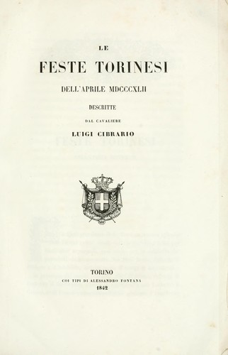 Cover for Le feste torinesi dell'aprile MDCCCXLII