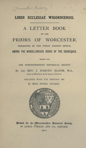 Cover for Liber ecclesiae Wigorniensis.