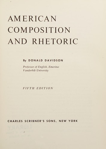 Cover for American composition and rhetoric.