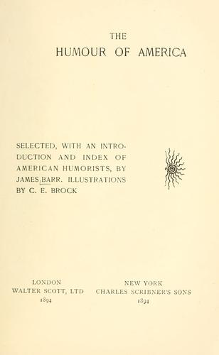 Cover for The humour of America.