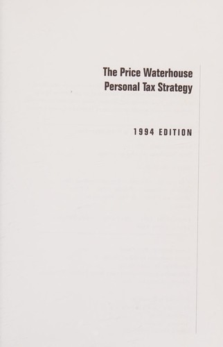 Cover for Price Waterhouse Personal Tax Strategy