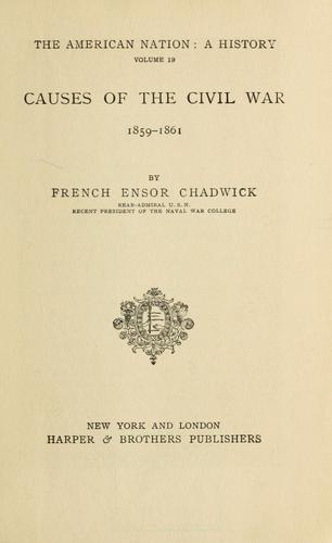 Cover for Causes of the civil war, 1859-1861.