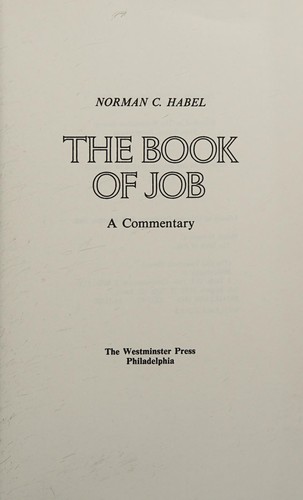 Cover for The book of Job