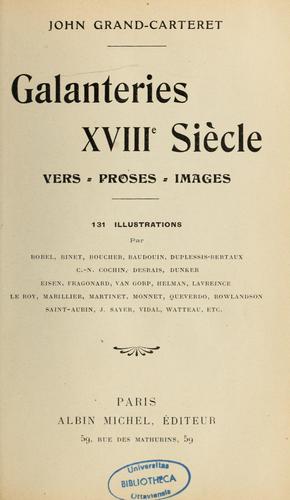Cover for Galanteries XVIIIe siècle