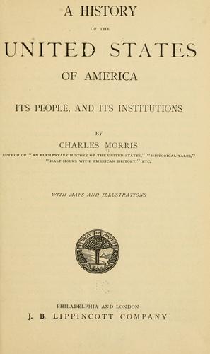 Cover for A history of the United States of America