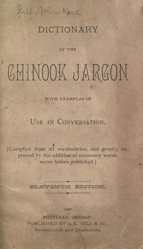 Cover for Dictionary of the chinook jargon