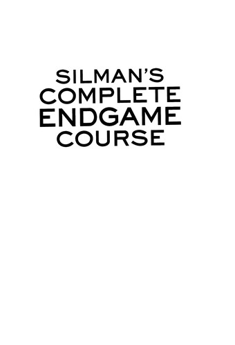 Cover for Silman's complete endgame course