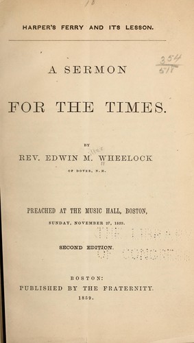 Cover for Harper's Ferry and its lesson.