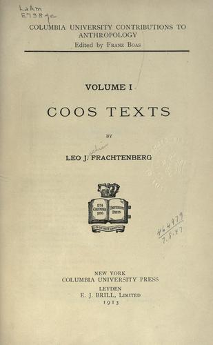 Cover for Coos texts