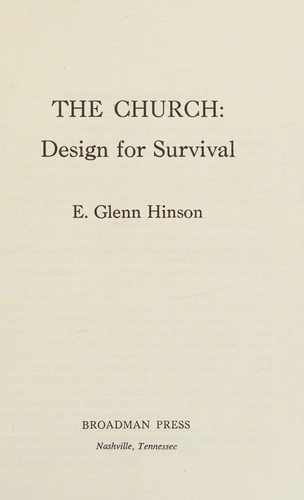 Cover for The church: design for survival