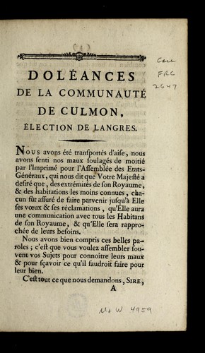 Cover for Dole ances