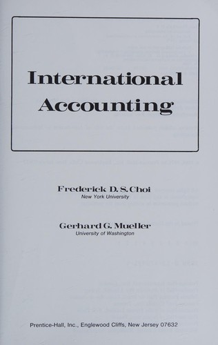 Cover for International accounting