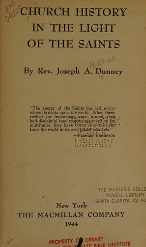 Cover for Church history in the light of the saints