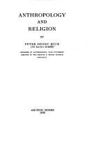 Cover for Anthropology and religion