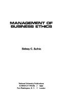 Cover for Management of business ethics