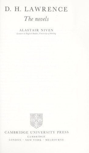 Cover for D. H. Lawrence