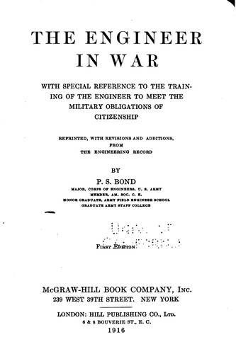 Cover for The engineer in war