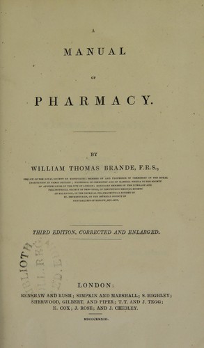 Cover for A manual of pharmacy