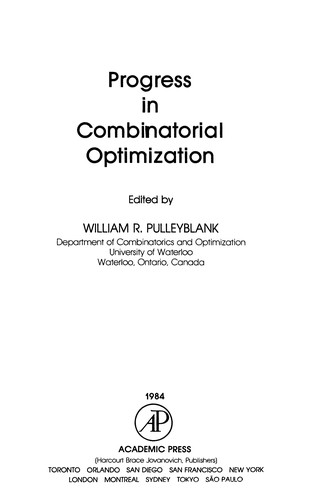 Cover for Progress in combinatorial optimization