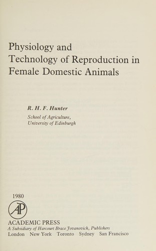 Cover for Physiology and technology of reproduction in female domestic animals