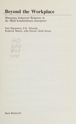 Cover for Beyond the workplace