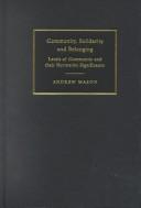 Cover for Community, Solidarity and Belonging