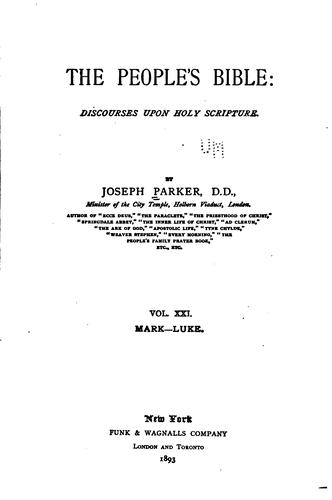 Cover for The People's Bible: Discourses Upon Holy Scripture