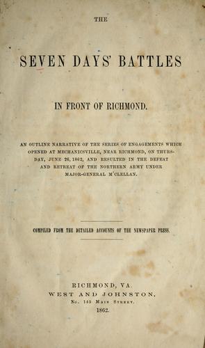 Cover for The Seven Days' Battles in front of Richmond