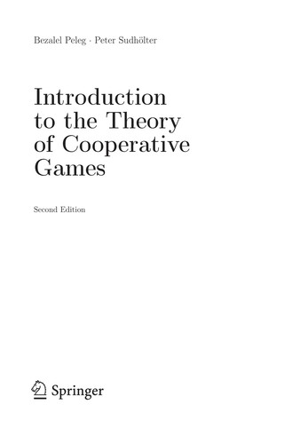 Cover for Introduction to the theory of cooperative games