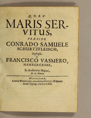 Cover for Maris servitus