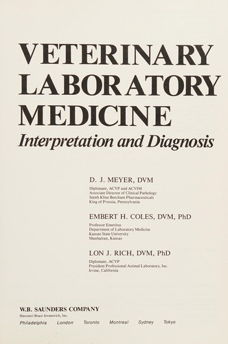 Cover for Veterinary laboratory medicine