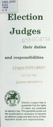 Cover for Election judges