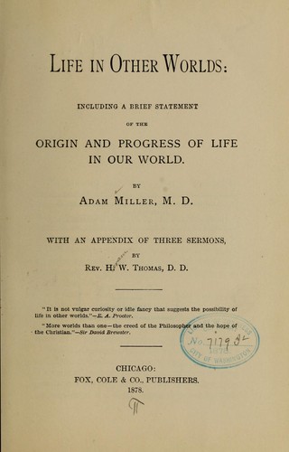 Cover for Life in other worlds...