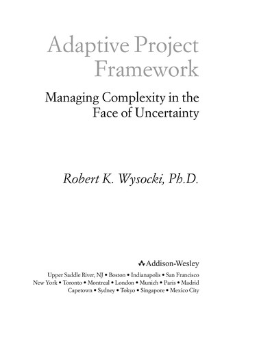 Cover for Adaptive project framework