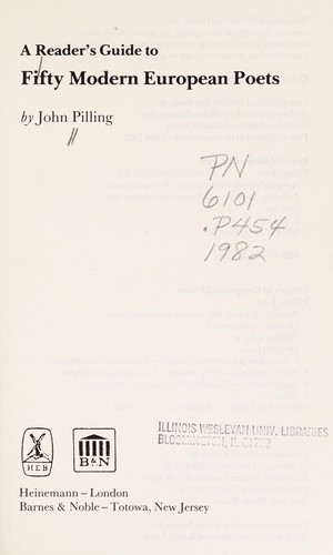 Cover for A reader's guide to fifty modern European poets