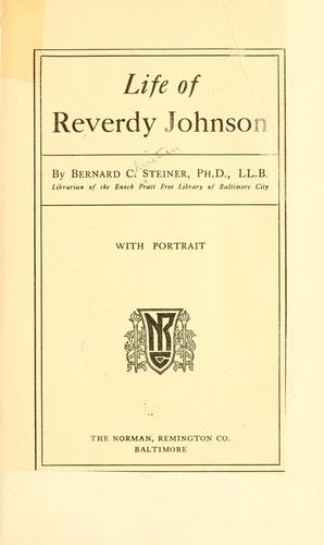 Cover for Life of Reverdy Johnson