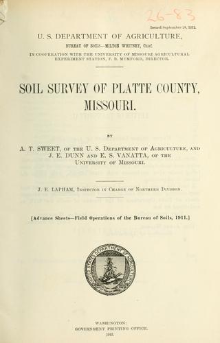 Cover for Soil survey of Platte County, Missouri