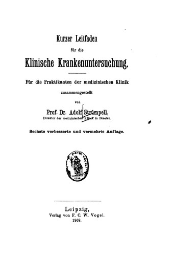 Cover for Kurzer Leitfaden für die klinische Krankenuntersuchung