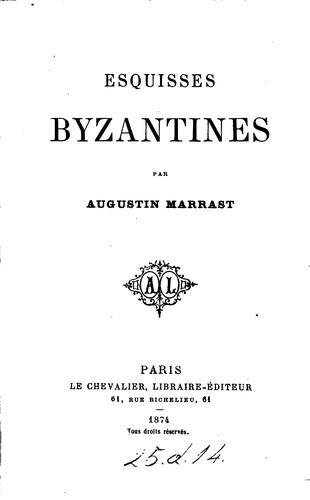 Cover for Esquisses byzantines