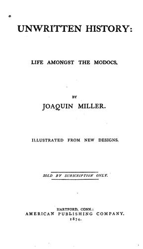 Cover for Unwritten History: Life Amongst the Modocs