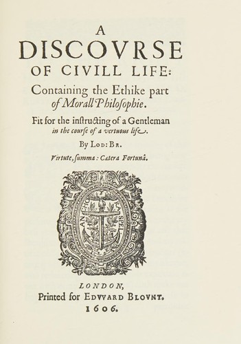 Cover for A discovrse of civill life.